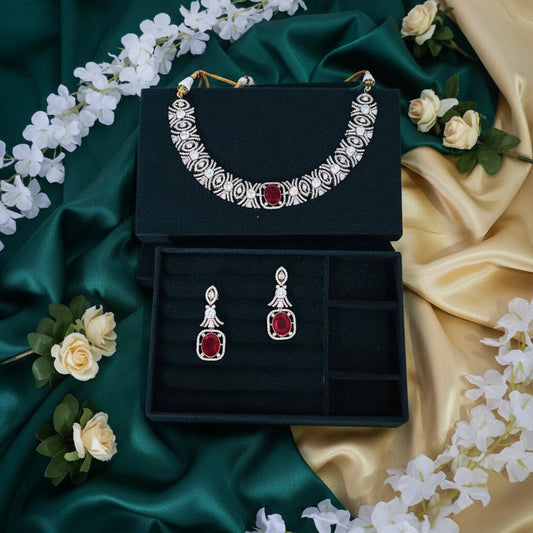 Ruby Polki Statement Necklace Set Elegant Bridal Jewellery India