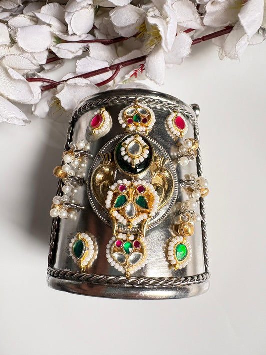 Rajatkirti Kundan Kada | Premium Statement Kundan Kada with SLA Polish | Brass-Based Traditional Indian Jewellery