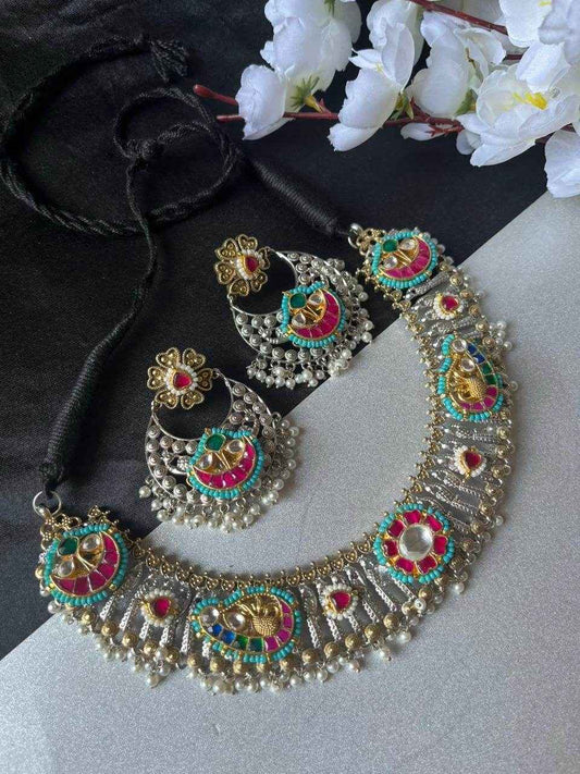 Aadhira The Kundan Hasli Necklace With Earrings