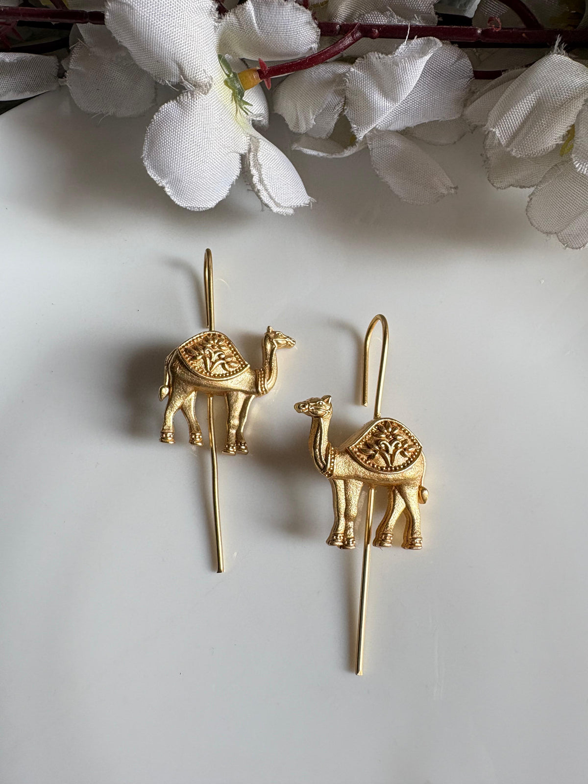 Gold Needle Earrings | Premium Handcrafted Imitation Jewellery by Alankrent - Alankrent Luxe