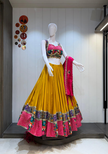 Meher-Raas Chaniya Choli | Designer Gujarati Navratri Lehenga Choli with 7–8 Meter Flare