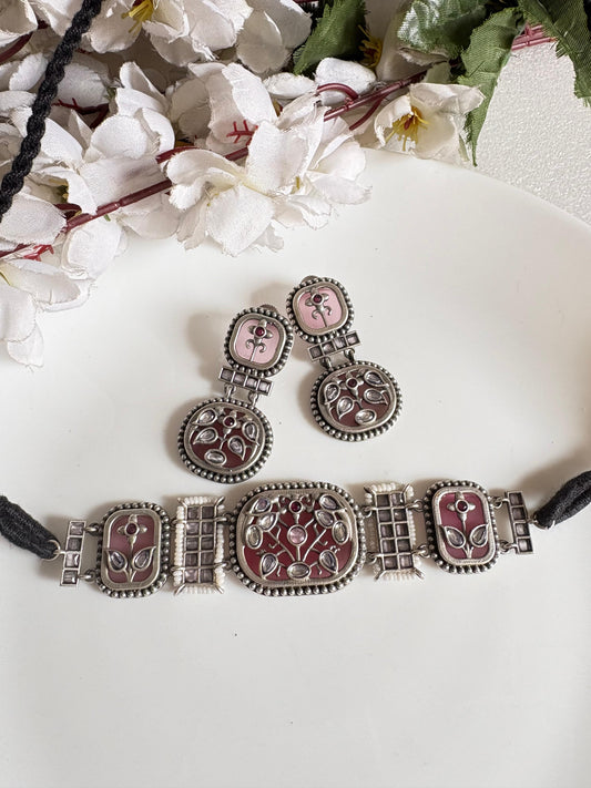 Chandrika Noor Trending Thread Choker Necklace Set with Earrings Online