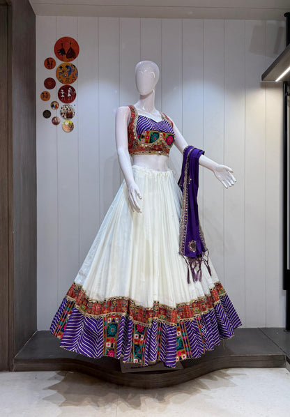 Meher-Raas Chaniya Choli | Designer Gujarati Navratri Lehenga Choli with 7–8 Meter Flare