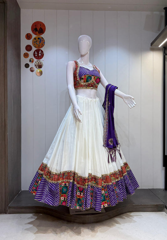 Meher-Raas Chaniya Choli | Designer Gujarati Navratri Lehenga Choli with 7–8 Meter Flare