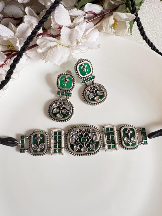 Chandrika Noor Trending Thread Choker Necklace Set with Earrings Online