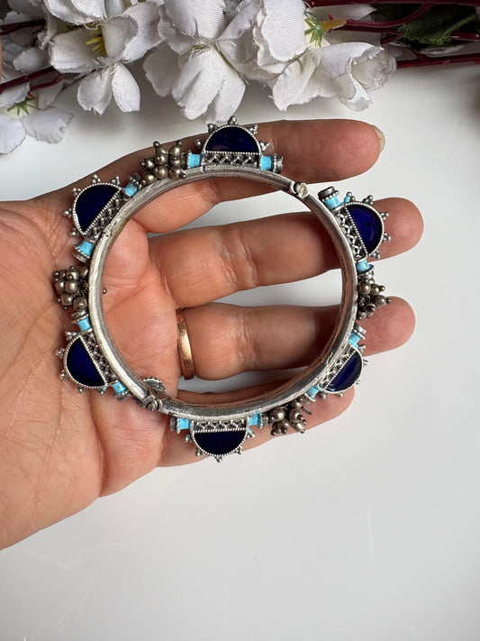 Gajra Rangmeen Meena Openable Kada | Premium Brass Base Imitation Handcuff | Navratri Jewellery
