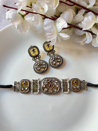 Chandrika Noor Trending Thread Choker Necklace Set with Earrings Online