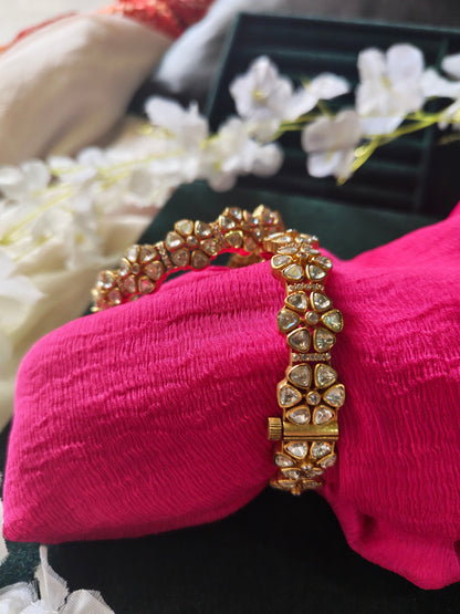 Noorika Polki Moissanite Kada Set | Premium Bridal Kundan Bangles