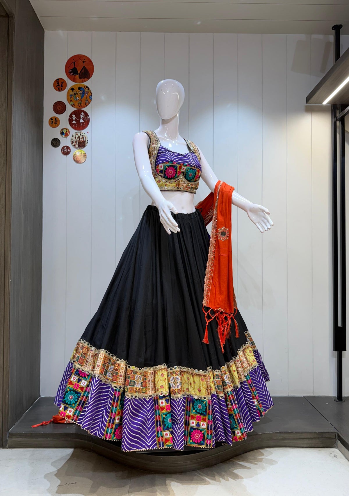 Meher-Raas Chaniya Choli | Designer Gujarati Navratri Lehenga Choli with 7–8 Meter Flare